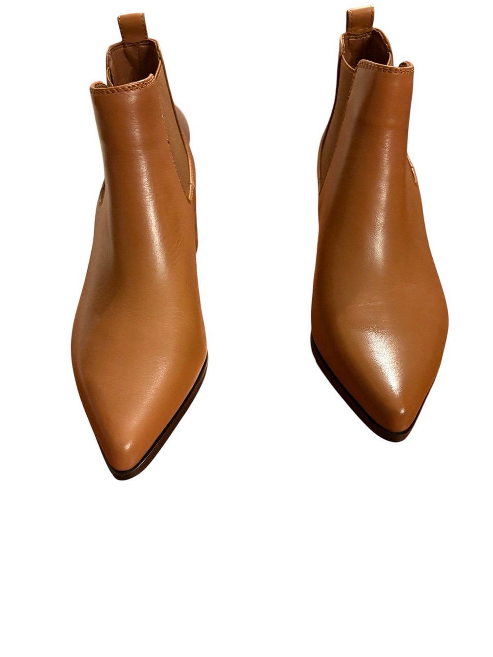 Blondo Pointed Toe Chelsea Booties - Cognac Brown